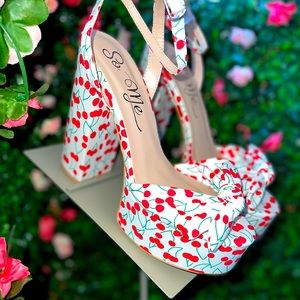 Cherry Print Heels
